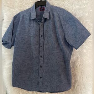 UNTUCKit Men’s Montu Short Sleeve Blue Button Down Shirt; Size XXL; Style# 35212